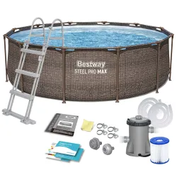 Bestway 56709 Piscină cu Cadru de Grădină 366 x 100 cm Set 10-în-1