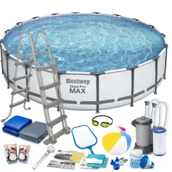 Piscină de grădină cu cadru metalic 549 x 122 cm 18în1 Bestway 56462