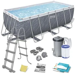 Piscină de grădină cu cadru metalic 412 x 201 x 122 cm 11în1 Bestway 56722
