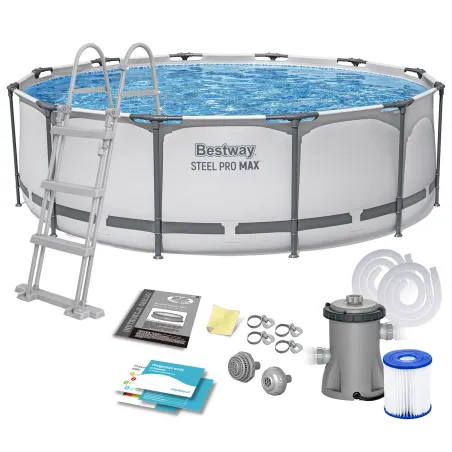 Piscină cu cadru 366 x 100 cm, set 10in1 ideal pentru grădină