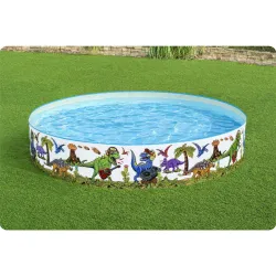 Piscină de Grădină Dinozauri 244x46cm, perfectă pentru micii iubitori de dinozauri