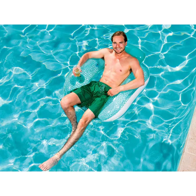 Bestway 43097 Fotoliu Gonflabil Albastru pentru Piscină, perfect pentru grădină