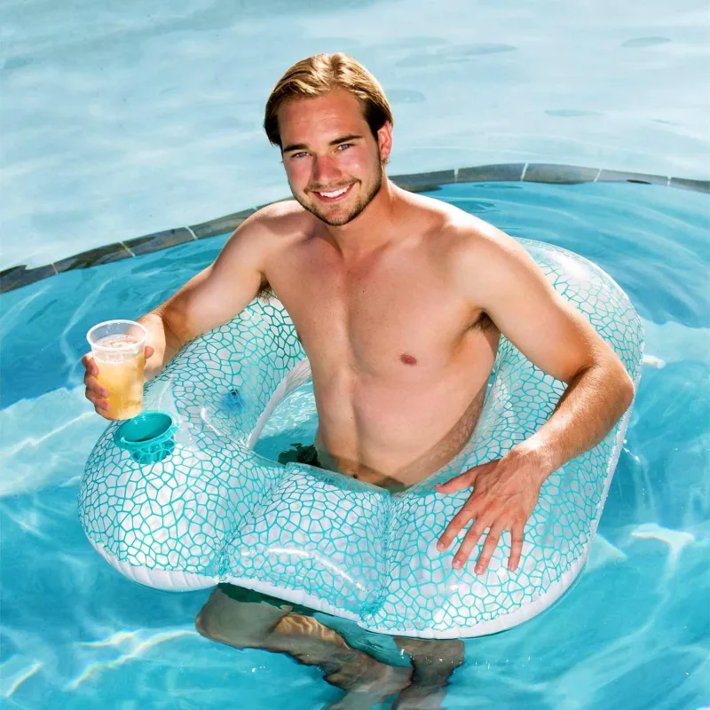 Bestway 43097 Fotoliu Gonflabil Albastru pentru Piscină, potrivit pentru plajă sau grădină