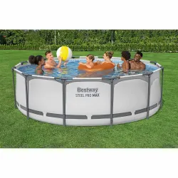 Piscină cu cadru albastru 366 x 100 cm, durabilă și elegantă pentru grădină