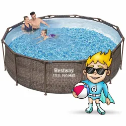 Piscină cu Cadru albastră 366 x 100 cm, perfectă pentru copii și distracție în familie