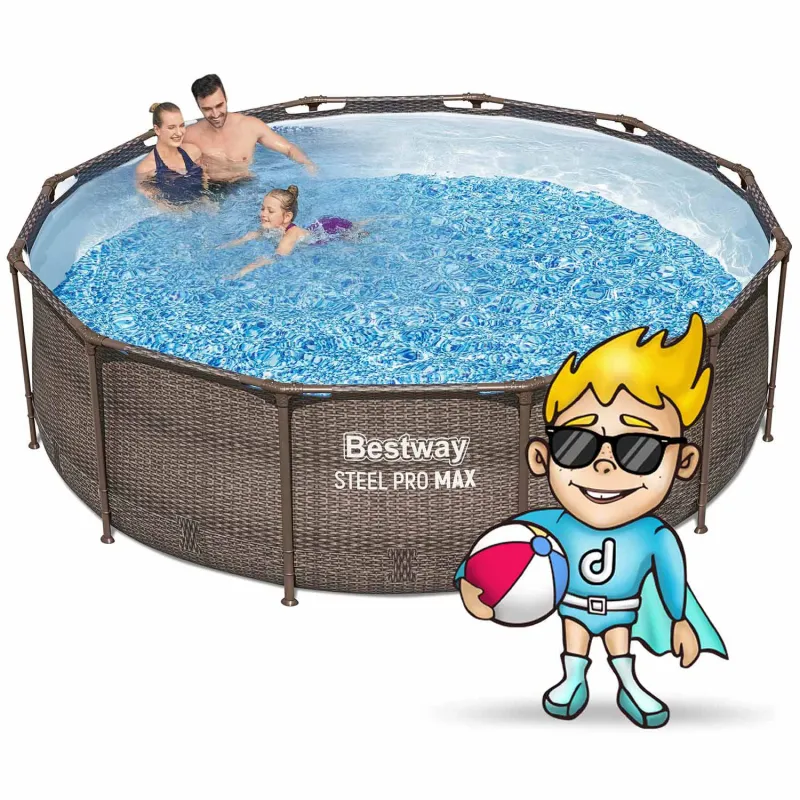 Piscină cu Cadru albastră 366 x 100 cm, perfectă pentru copii și distracție în familie
