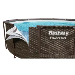 Perfect pentru zilele de vară, piscină cu cadru 366 x 100 cm pentru distracție