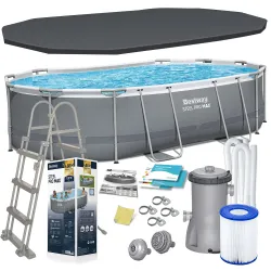 Bestway 56448 Piscină cu Cadru din Oțel 488 x 305 x 107 cm Set 12-în-1