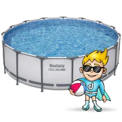 Piscină rotundă cu cadru, spațioasă și confortabilă pentru activități de vară