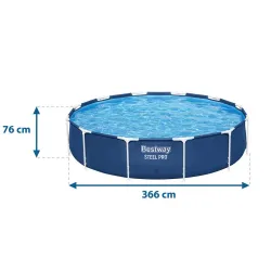 Piscină cu cadru prietenoasă cu copiii 366 x 76 cm pentru distracția în familie