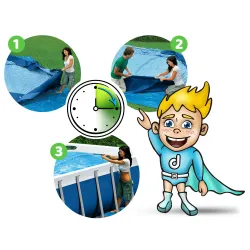 Piscină de grădină 305 x 76 cm, ușor de montat și demontat pentru utilizare sezonieră