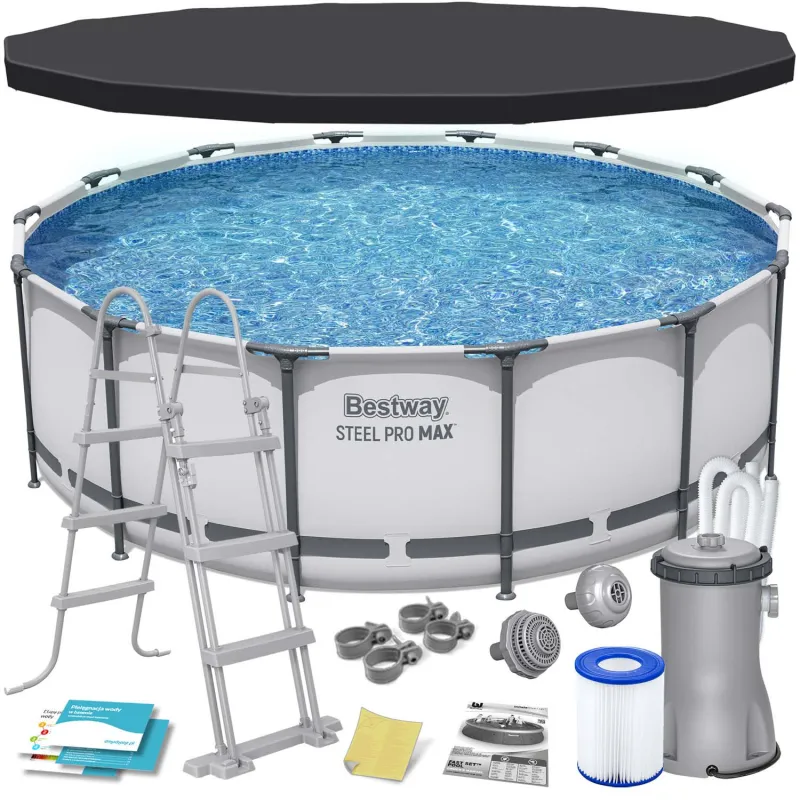 Piscină de grădină 427 x 122 cm 12în1 din material rezistent