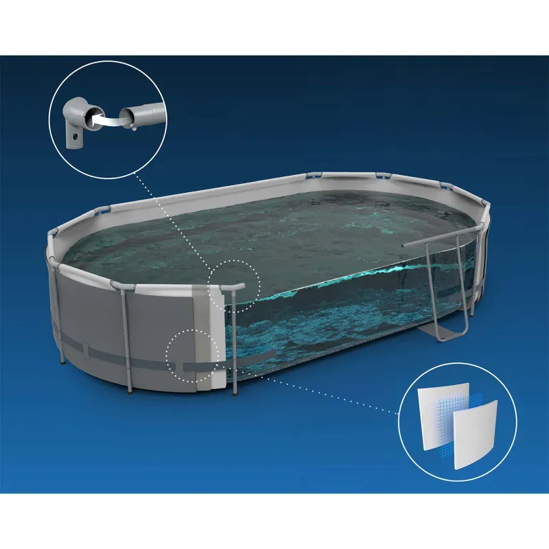 Piscină cu Cadru 549 x 274 x 122 cm 12in1, material durabil pentru grădină