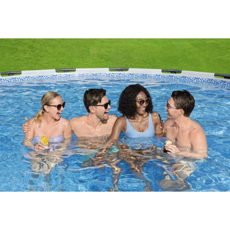 Piscină de grădină cadru 427 x 107 cm, material rezistent, ușor de montat