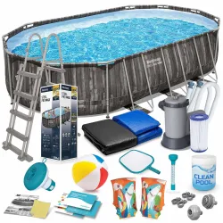 Piscină de grădină cu cadru 610 x 366 x 122 cm 18în1 Bestway 5611R