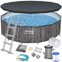 Piscină cu cadru 427 x 107 cm 11 în 1 Bestway 5614Z pentru distracție în aer liber
