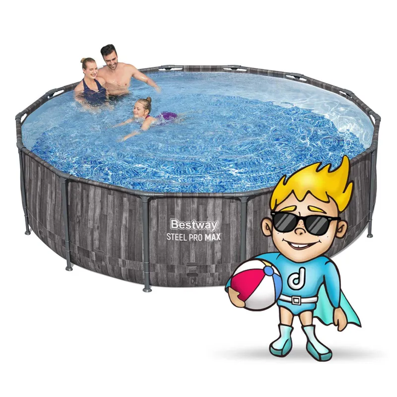 Piscină cu cadru albastră 427 x 107 cm Bestway 5614Z pentru distracție