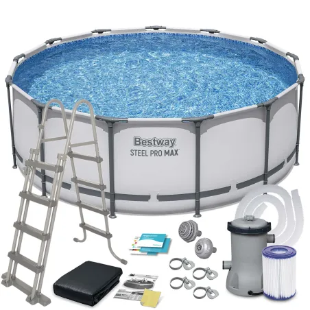 Piscină cu cadru de grădină 396 x 122 cm, ideală pentru distracția în aer liber, durabilă și spațioasă