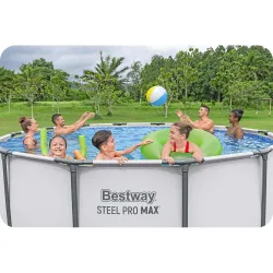 Piscină de grădină 396 x 122 cm, albastră, ideală pentru distracția de vară în aer liber