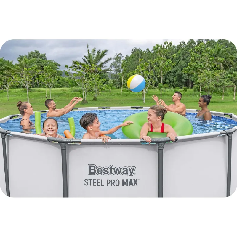 Piscină de grădină 396 x 122 cm, albastră, ideală pentru distracția de vară în aer liber