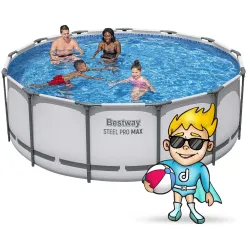 Piscină de grădină 396 x 122 cm din materiale rezistente, durabilă