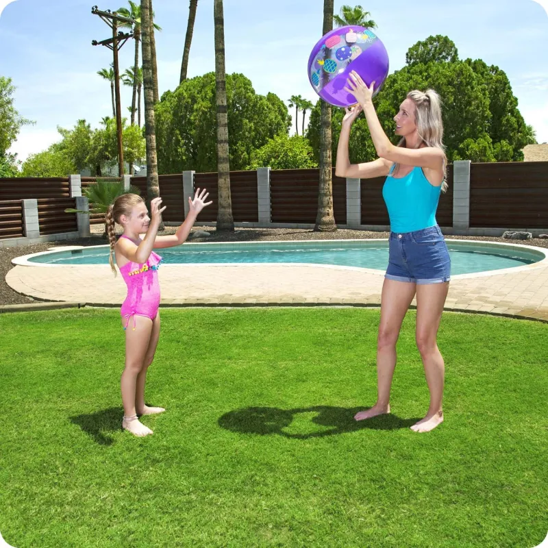 Minge de plajă purpurie 51 cm, excelentă pentru activități pe plajă și la piscină
