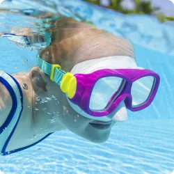 Mască de înot elegantă roz-turcoază, perfectă pentru piscină