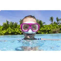 Mască de înot, roz-turcoază, perfectă pentru copii la plajă