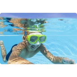 Mască de înot elegantă verde-albastră, perfectă pentru piscină