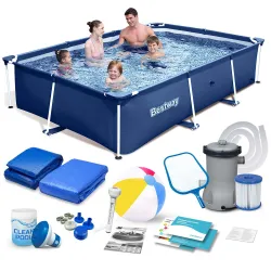 Piscină de Grădină cu Cadru 259x170x61 cm Set 15 în 1 Bestway 56403N