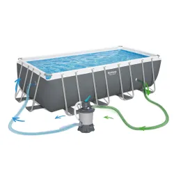 Piscină cu cadru 488x244x122 cm 18in1, ușor de montat și demontat