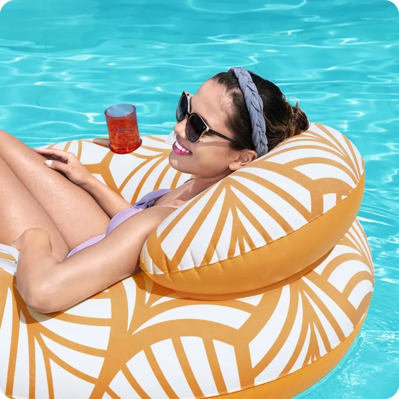 Bestway 43643 Inelul de Înot Gonflabil cu Spătar, ideal pentru relaxare în apă