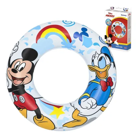 Inel de înot Mickey și Donald cu diametrul de 56 cm, colorat, perfect pentru plajă