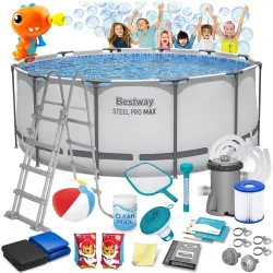 Piscină de Grădină cu Cadru Metalic 366 x 122 cm 18în1 Bestway 56420 + Aparat Baloane GRATUIT