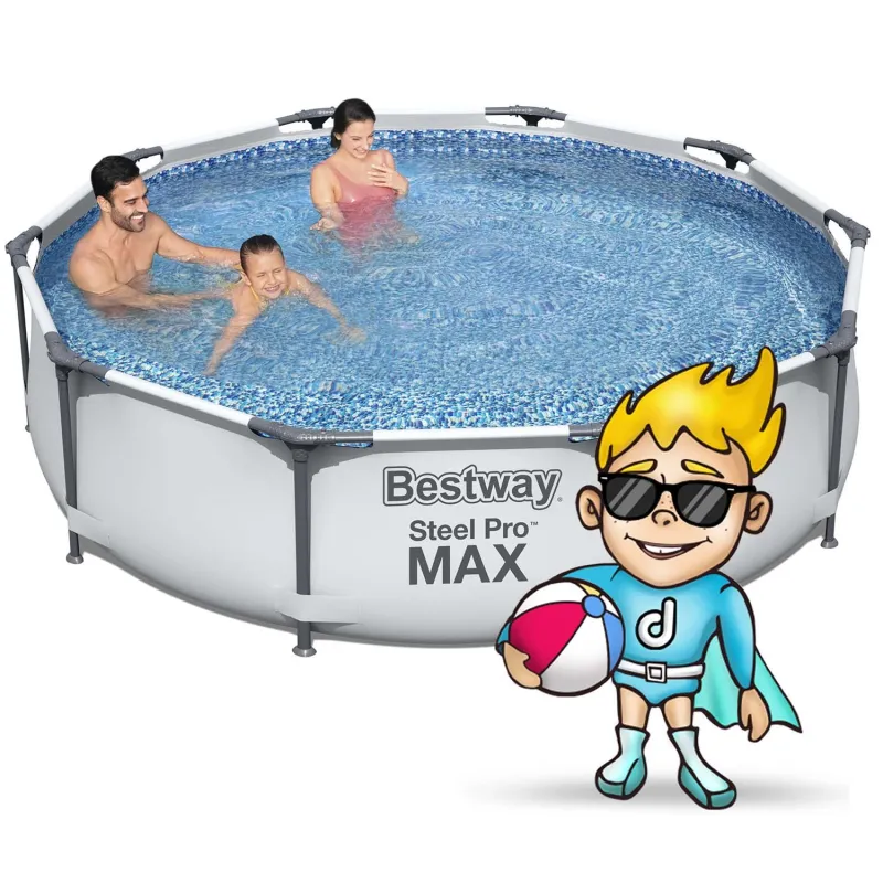 Piscină cu structură 305 x 76 cm, design modern, perfectă pentru exterior