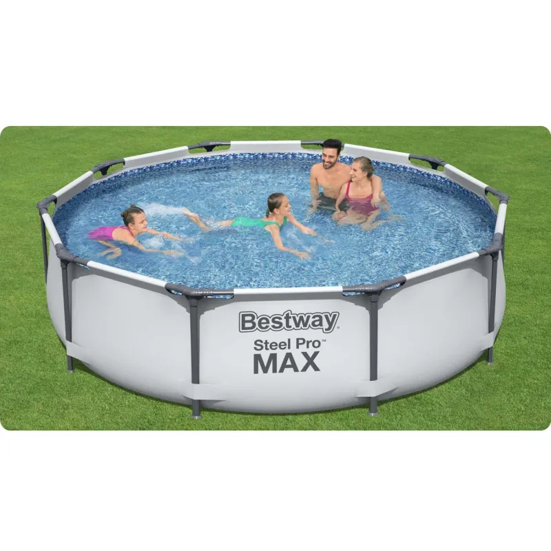 Piscină cu structură 305 x 76 cm, perfectă pentru copii, distracție în grădină