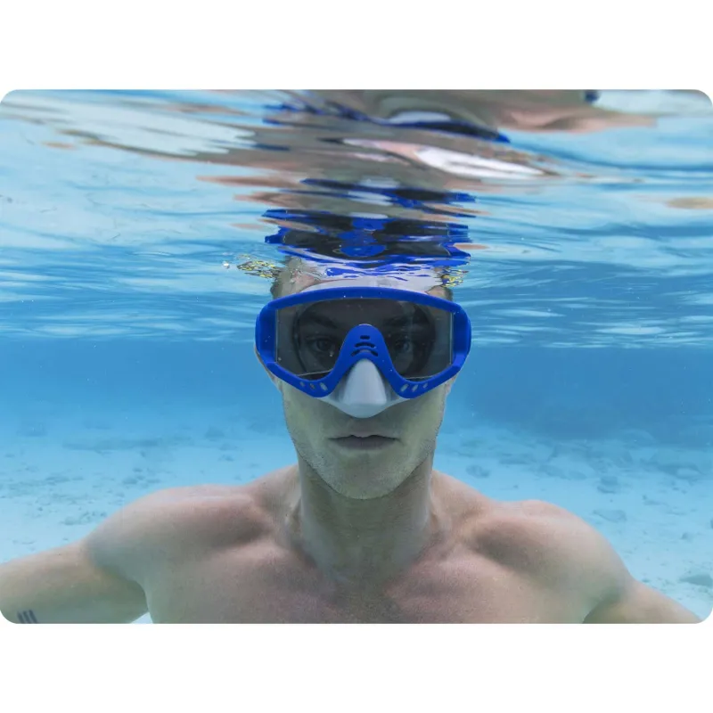 Mască de înot albastră elegantă, perfectă pentru piscină și plajă