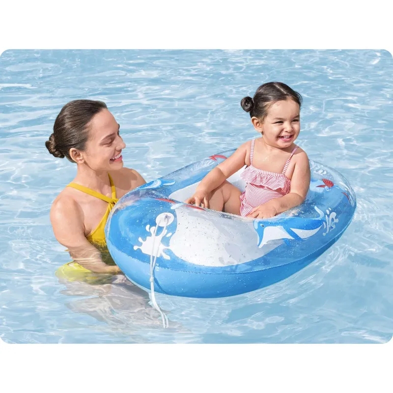 Saltea plajă gonflabilă delfin 102 x 69 cm, perfectă pentru plajă și piscină Bestway 34037