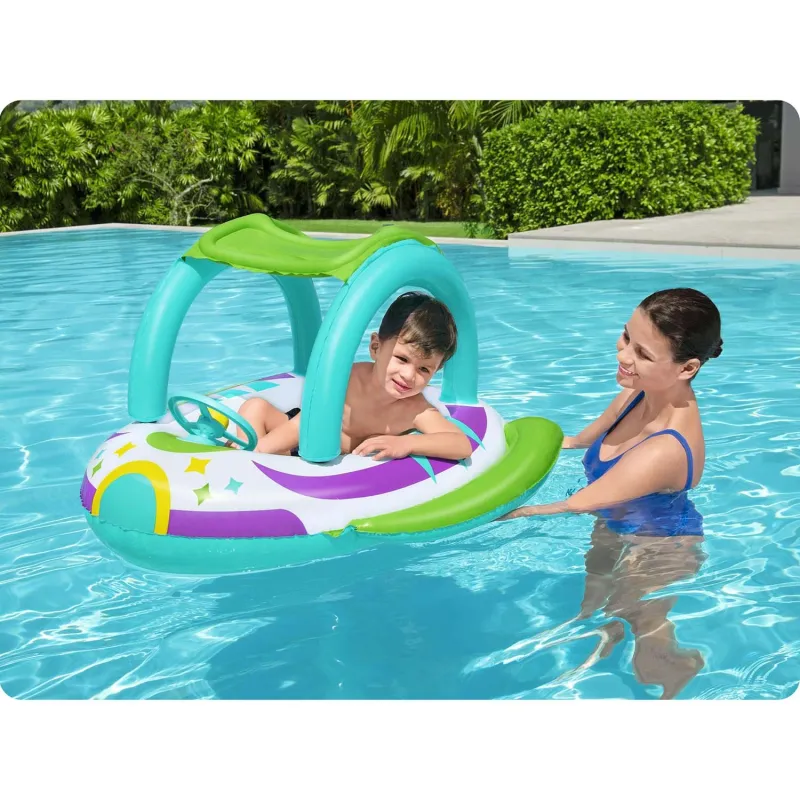 Ponton albastru, ideal pentru relaxare pe apă