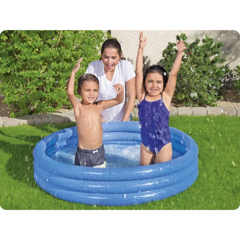 Piscină gonflabilă albastră, perfectă pentru utilizare în grădină sau pe terasă