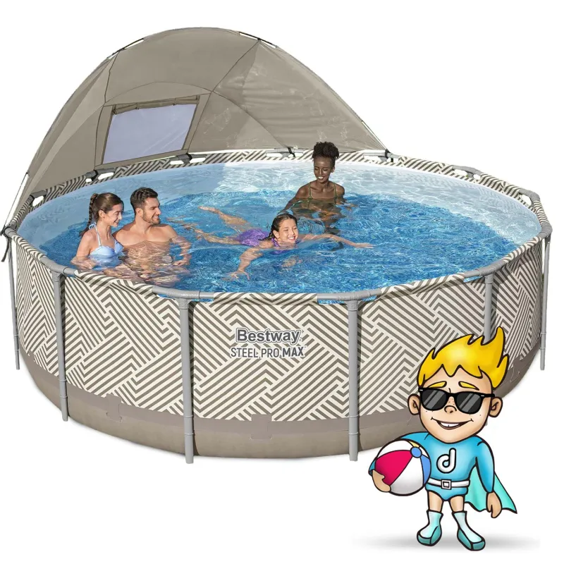 Piscină de Grădină cu Cadru 396 x 107 cm 11în1, perfectă pentru distracția de vară în grădină