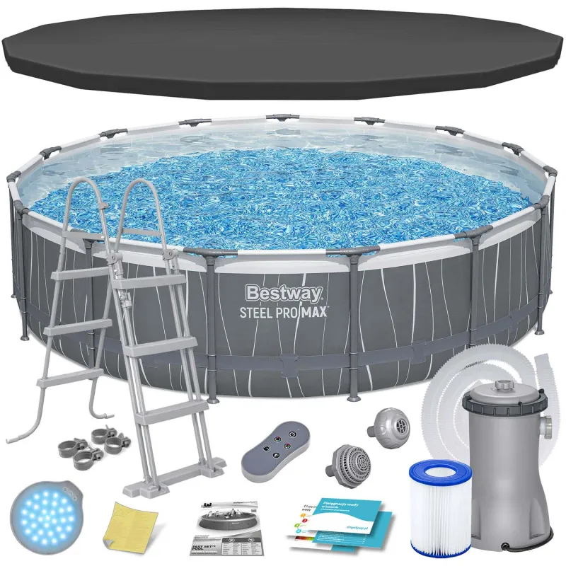 Piscină de grădină cu cadru 457 x 107 cm 13în1, ideală pentru distracție în aer liber