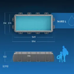Piscină de grădină perfectă 549 x 274 x 122 cm pentru vară