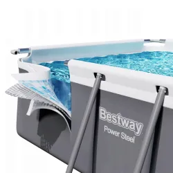 Piscină de grădină cadru 404 x 201 x 100 cm 18in1, ușor de asamblat pentru distracție în familie