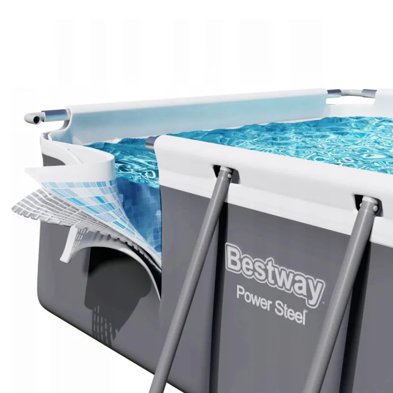 Piscină de grădină cadru 404 x 201 x 100 cm 18in1, ușor de asamblat pentru distracție în familie