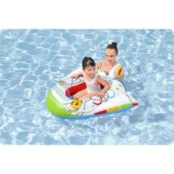 Ponton de plajă în formă de navă spațială, ideal pentru distracție în grădină și pe plajă