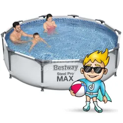 Bestway 56408 piscină de grădină 305 x 76 cm 17-în-1, design elegant pentru relaxare în aer liber