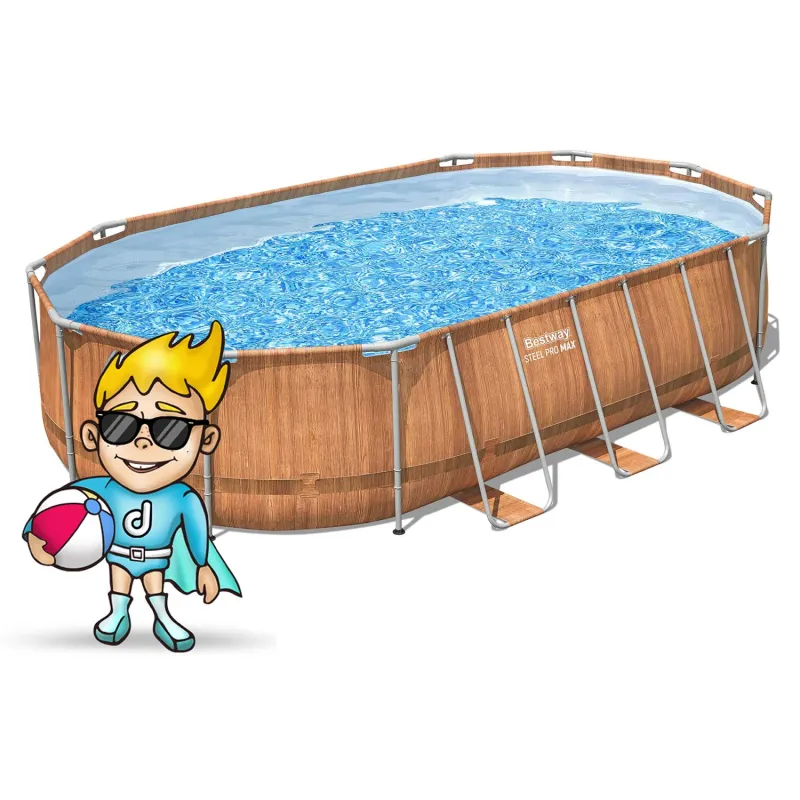 Piscină cu cadru din oțel 610 x 366 x 122 cm, albastră, perfectă pentru vară, 13în1 Bestway 56719N