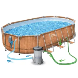 Piscină cu cadru din oțel rezistent 610 x 366 x 122 cm, 13în1 Bestway 56719N