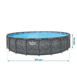 Piscină cu cadru 671 x 132 cm, distractivă pentru copii în grădină